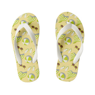 Strandurlaubsmuster mit Sonnenbrille und Sonnenhut Kinderbadesandalen