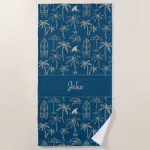 Strandurlaubsmuster und Ihr Name in Beige