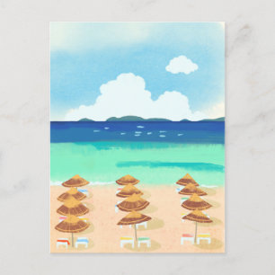 Strandurlaubsort Postkarte