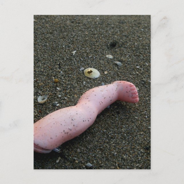 Strandverschmutzungen Pollenbein auf Sand Postkarte (Vorderseite)