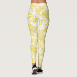 Strandvibes tropisches gelbes Print Leggings