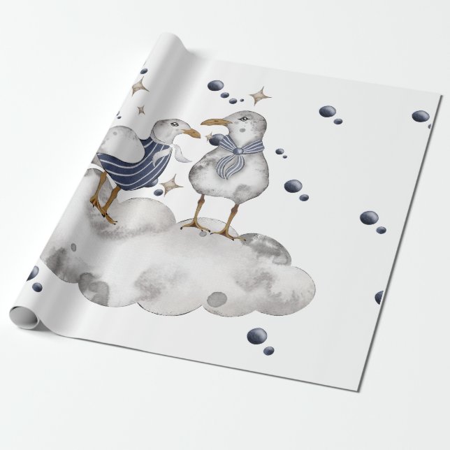 Strandvögel Geschenkpapier (Ungerollt)