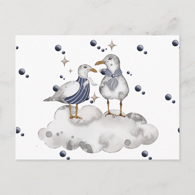 Strandvögel Postkarte (Vorderseite)