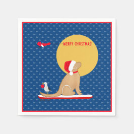 Strandwale Surfen Golden Santa Dog Napkins Serviette