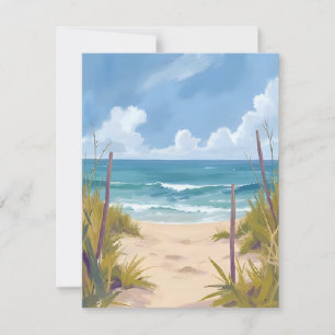 Strandweg Ozean Aquarell Küstenmalerei Dankeskarte