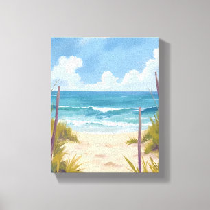 Strandweg   Ozean-Aquarell-Küstenmalerei Leinwanddruck
