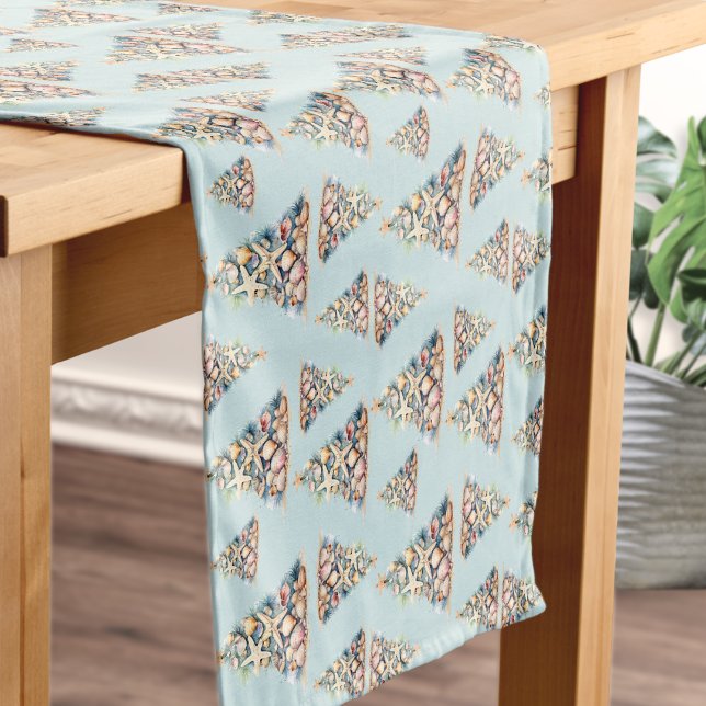 Strandweihnachten Kurzer Tischläufer (Beach Christmas Short Table Runner)