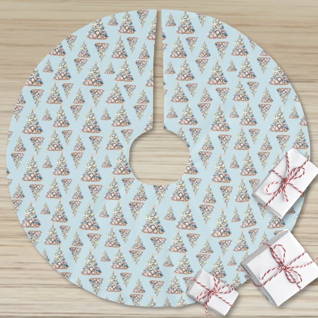 Strandweihnachten Polyester Weihnachtsbaumdecke (Beach Christmas Brushed Polyester Tree Skirt)