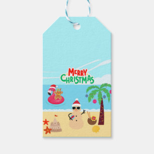 Strandweihnachtsszene Geschenkanhänger