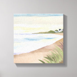 Strandwellen   Küstenozean Aquarell Leinwanddruck