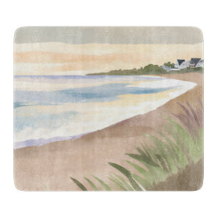 Strandwellen   Küstenozean Aquarell Schneidebrett