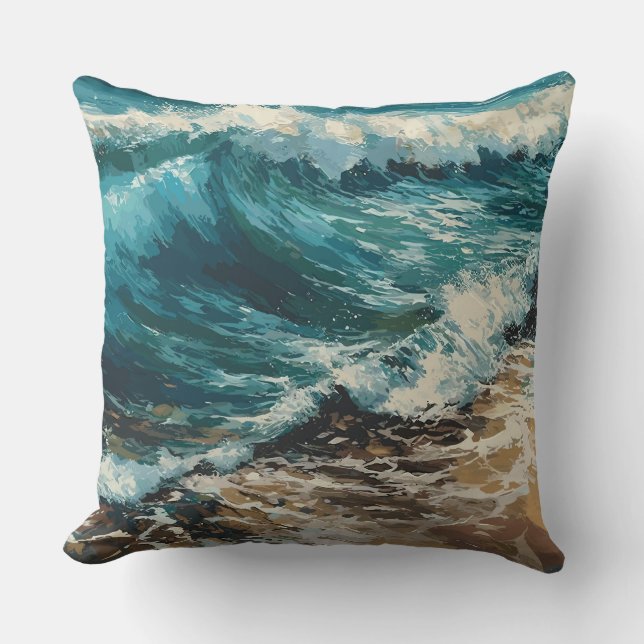 Strandwellen und Sandmalereien Kissen (Vorderseite)