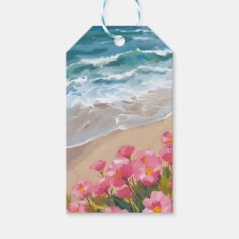 Strandwellen Wasserfarbe Rosa Floral Ufer Malerei Geschenkanhänger