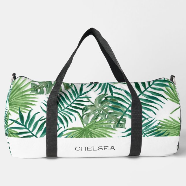 Strandwoche am tropischen Palmenblätterstrand Duffle Bag (Vorderseite)