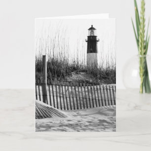 Strandzäune und Leuchtturm Karte