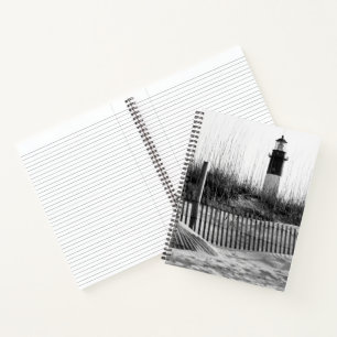 Strandzäune und Leuchtturm Notizbuch