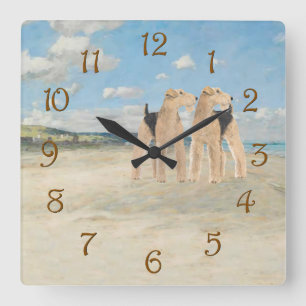 Strandzeit Quadratische Wanduhr