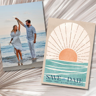 Strandziel-Hochzeitsfoto - Heiratsdatum vormerken Save The Date