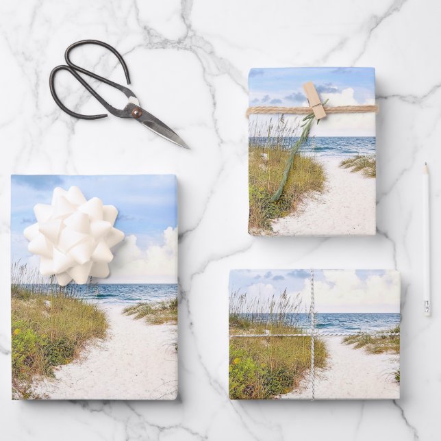Strandzugang im Foto von Florida Geschenkpapier Set (Vorderseite)