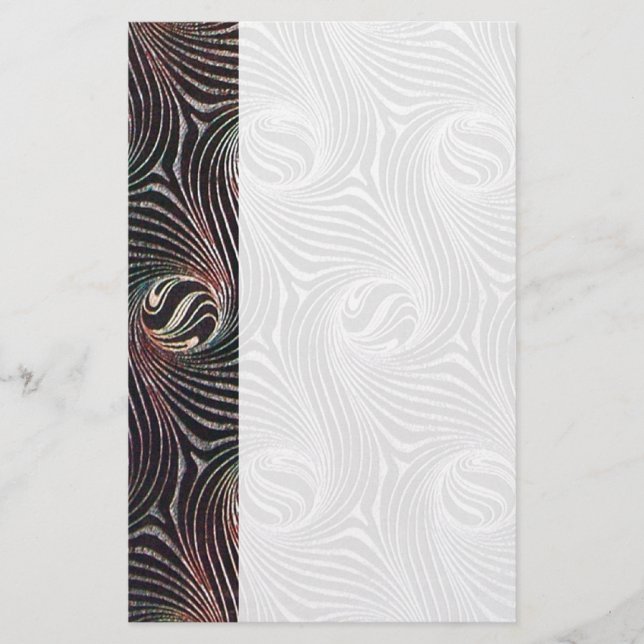 STRANGE KREISE UND WIRBEL Weißbraun Abstrakt Briefpapier (Vorderseite)
