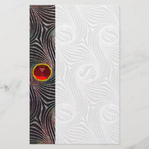 STRANGE KREISE,WIRBEL,Red Ruby Gemstone Briefpapier