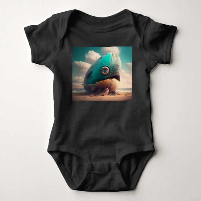 Strange Whale Baby Strampler (Vorderseite)