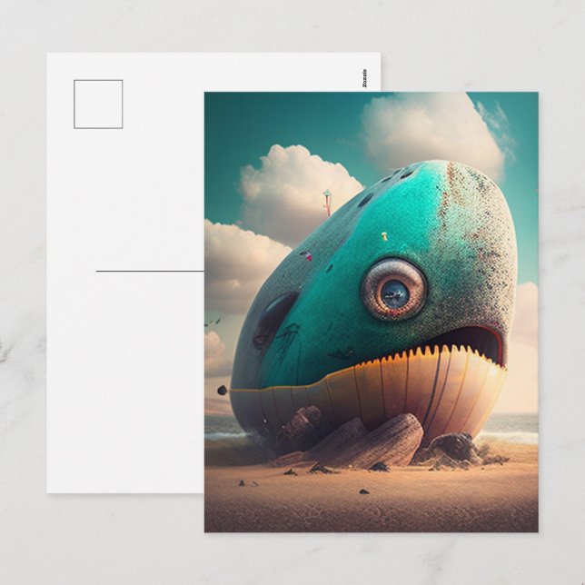 Strange Whale Feiertagspostkarte (Vorne/Hinten)