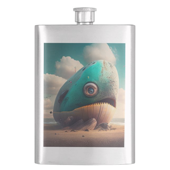 Strange Whale Flachmann (Vorderseite)