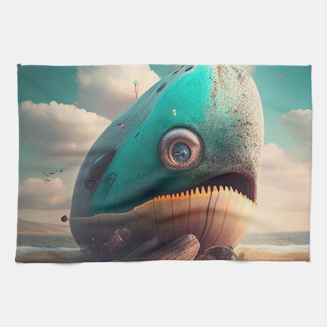 Strange Whale Geschirrtuch (Horizontal)