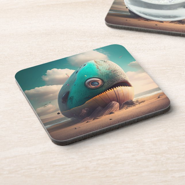 Strange Whale Getränkeuntersetzer (Linke Seite)