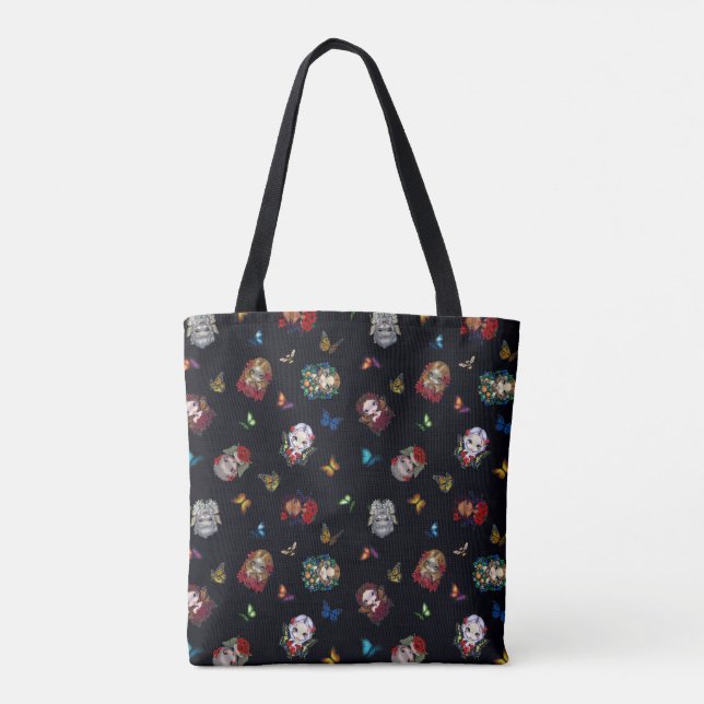 Strangeling Fairies & Butterflies (schwarz) Tasche (Rückseite)