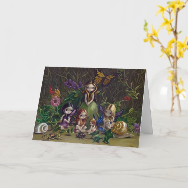 Strangeling Fairy Birthday card Karte (Gelbe Blume)