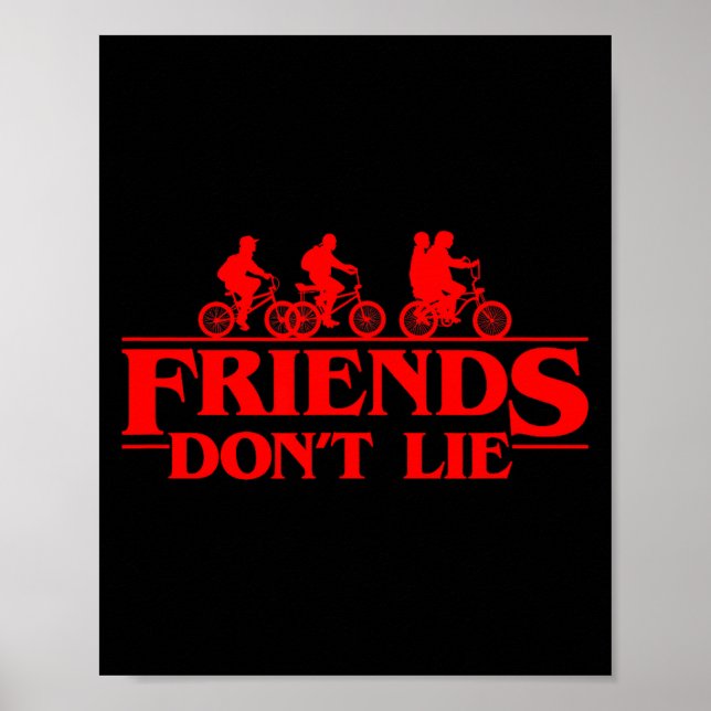 Stranger Things Group Shot Red Friends Don't Lie  Poster (Vorne)