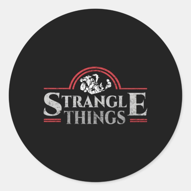 Strangle Things Mixed Martial Arts Bjj Brasilianis Runder Aufkleber (Vorderseite)
