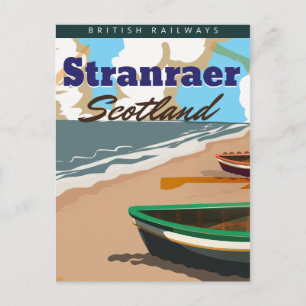 Stranraer Scotland Vintage Reiseplakat Postkarte