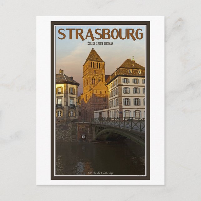 Strasboug - Ill River und St Thomas Postkarte (Vorderseite)