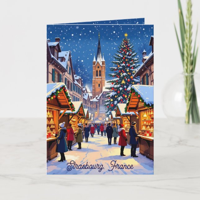 Strasbourg, France Christmas Market Personalized Karte (Vorderseite)