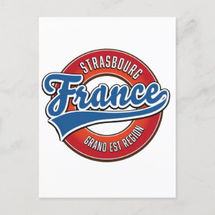 Strasbourg Grand Est Region Frankreich Retro-Logo Einladungspostkarte