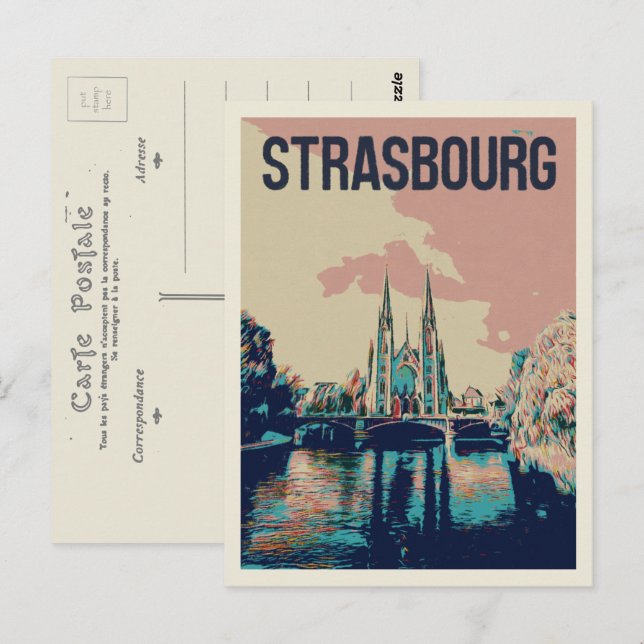 Strasbourg St Paul Church - Frankreich Postkarte (Vorne/Hinten)