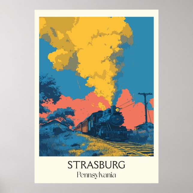 Strasburg Pennsylvania Vintager Dampfzug Poster (Vorne)