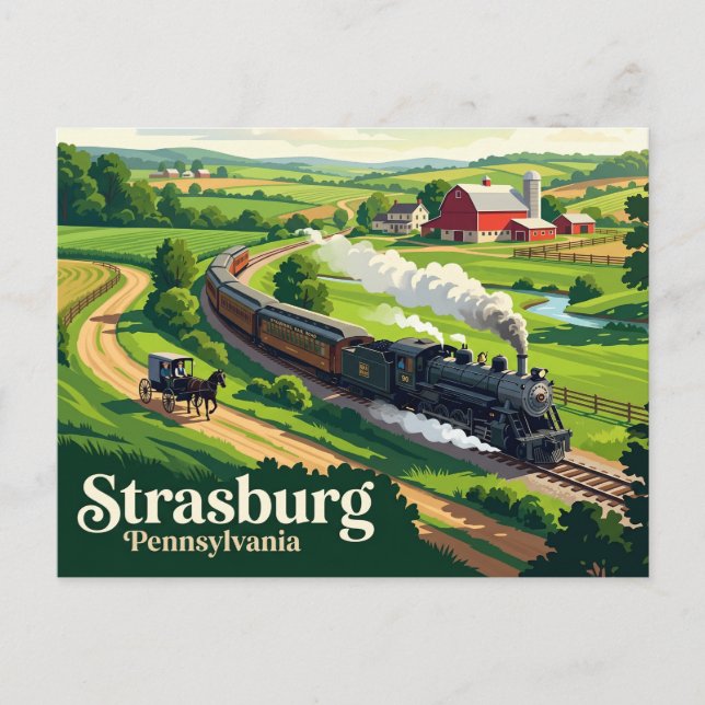Strasburg USA Postkarte (Vorderseite)