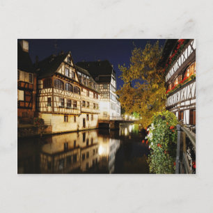Straßburg bei Nacht Postkarte