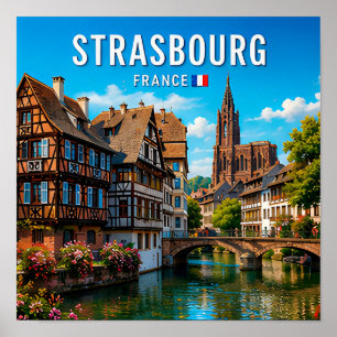 Straßburg Frankreich Märchenkanal Schönheit Poster