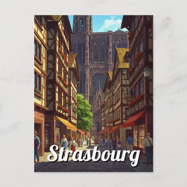 Straßburg Frankreich - Reise Postkarte (Vorderseite)