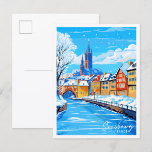 Straßburg - Frankreich - Vintage-Illustration Postkarte