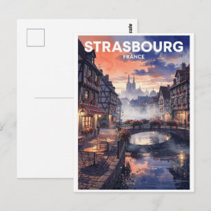 Straßburg Frankreich Vintage Reise Postkarte