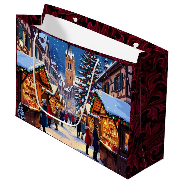 Straßburg, Frankreich Weihnachten   Große Geschenktüte (Vorderseite Schrägansicht)