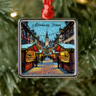 Straßburg, Frankreich Weihnachten Ornament Aus Metall