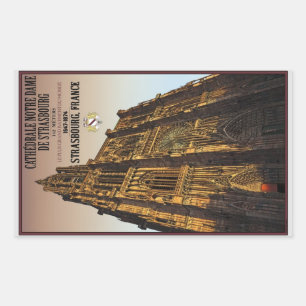 Straßburg - Kathedrale Notre Dame Rechteckiger Aufkleber