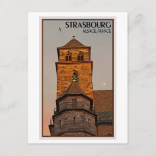 Straßburg - Kirche Sunset Postkarte